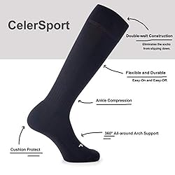 CelerSport 3 Pack Soccer Socks for Youth Kids Adult