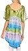 Sakkas 16786 - Monet Long Tall Tie Dye Ombre Embroidered Cap Sleeve Blouse Shirt Top,Green / Purple,One Size Regular