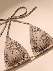 SOLY HUX Women's 3 Piece Swimsuits Print Halter