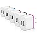 Canjoy Wall Charger, 5 Pack Colorful Universal Dual USB Ports Power Portable Adapter with 2.0A/10W Plug Outlet for iPhone 7/ 6S /Plus, iPad, Samsung Galaxy (Black/Orange/Rose/Blue/Rose-Golden)