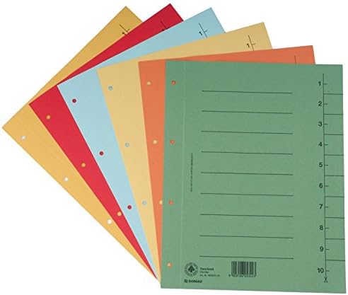 Dividers DONAU, cardboard, A4, 235x300mm, 1-10, 10 sheets, white