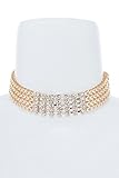 Boosic Crystal Chevron Choker Necklace For Women Gold Or Silver Tone