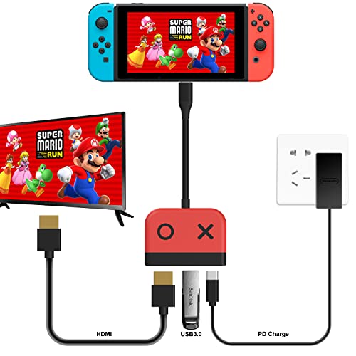 Switch Dock for OLED Nintendo Switch,Portable TV Dock with HDMI USB 3.0
