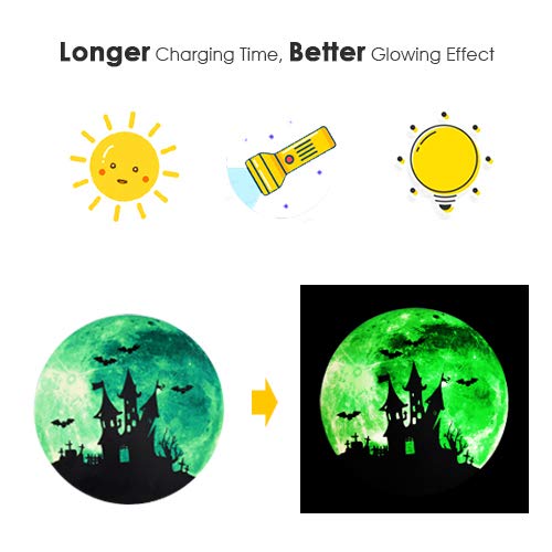 VIVREAL Halloween Wall Decals, Glow in The Dark Wall Stickers Halloween Decorations, Luminous Decals Glow Stickers Zombie Pumpkin Ghost Halloween Decor Kids Room Door Window