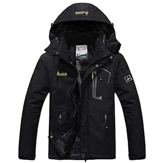 Donhobo Womens Waterproof Jacket Winter Warm Fleece with Hood Windproof Camping Hiking Coat