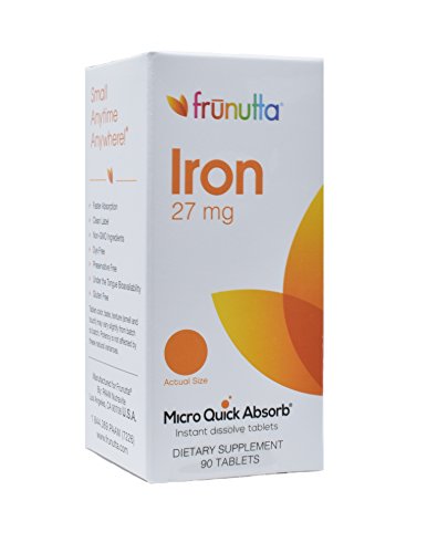 Frunutta Iron Under the Tongue Sublingual Tablets - Iron 27 mg Micro Quick Absorb Instant Dissolve Tablets 3 Month Supply Frunutta Iron Under the Tongue Sublingual Tablets - Iron 27 mg Micro Quick Absorb Instant Dissolve Tablets 3 Month Supply