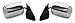 88 - 98 Chevrolet Silverado GMC Sierra Door Mirror Pair Set Manual Chrome head Black base Blazer Jimmy Suburban Tahoe Yukon Driver and Passenger