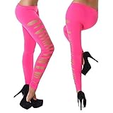 Eachbid Women Sexy Leggings Candy Color Skinny Ripped Hole Cut Out Leggings