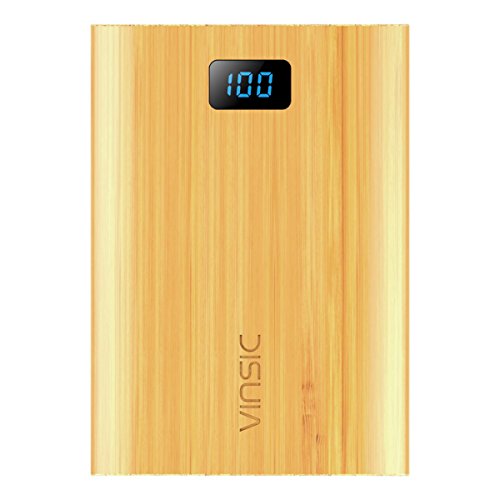 Power Bank,VINSIC 12000mAh Power Bank, 5V 4A 3 USB Ports with Smart USB Bamboo External Mobile Battery Charger Pack for iPhone, iPad, Samsung Devices, Cell Phones, Tablet PCs.