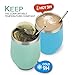 Polarduck Wine Tumbler Cup Coffee Mug: 12oz Travel Insulated Tumbler with Lid & Straw, Stainless Steel Vacuum Double Wall-Gift for Women, Men, Mom, Dad, Friend (Blue)