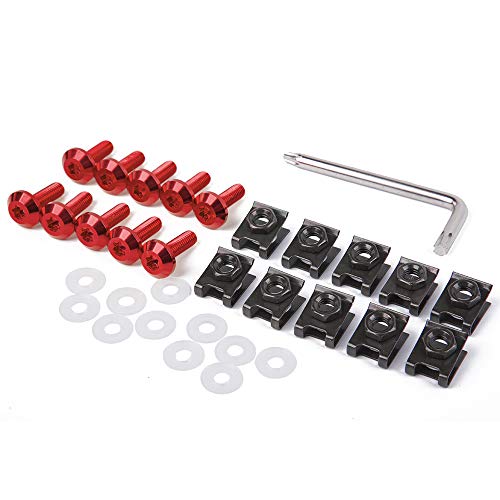 XX eCommerce Motorcycle Motorbike Universal Aluminum Accessories M6 10pcs Motorcycle Fairing Bolt Screw Fastener Speed Clip Fixation Nut kit for BMW Yamaha Honda Kawasaki Harley Ducati