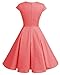 Bbonlinedress Women Vintage Swing Dress Short 1950s Retro Formal Cocktail Party Dresses Coral XS