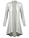 BIADANI Women Long Sleeve Classic Lightweight Open Front Jersey Cardigan Ivory XX-Large