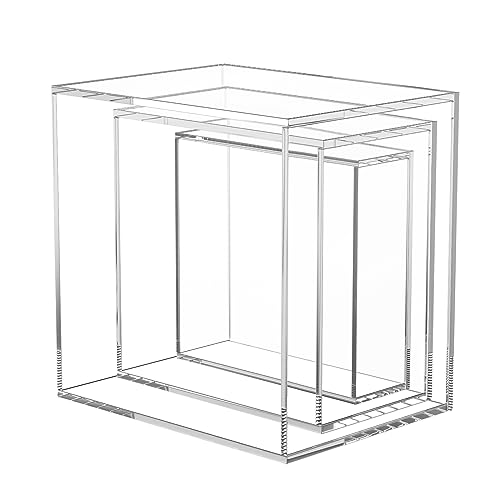 Niubee Buffet Risers, Food Display Stands For Party, 6Pcs Acrylic Risers Cake Collectible Jewelry Figures Show, Cube Dessert Table Nesting Riser With Hollow Bottoms 8"X9"X10(Clear)