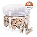 favide Push Pin with Wooden Clips Pushpins Tacks Thumbtacks for Cork Boards Artworks Notes Photos, Craft Projects, Offices and Homes, Pack of 50