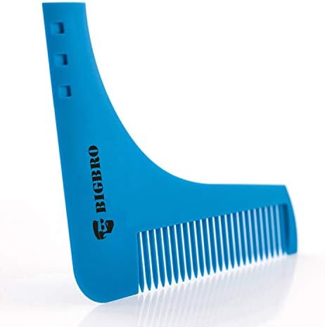 Beard Shaping Template Comb BigBro for Men/ Perfect Symmetric Lines for Mustache Goatee Side Burns Neck / Use With A Trimmer Or Razor To Style Facial Hair For Line Up