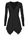 Made by Johnny MBJ Womens Long Sleeve Knot Baby Doll Tunic Top L Black