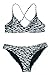 CUPSHE Fashion Women's Printing Cross Back Bikini Set Swimwear Bathing Suit, L Multi-Color