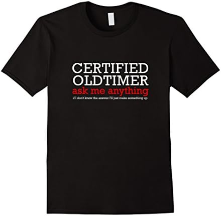 Men's Certified Old Timer Funny Alcoholics Anonymous T-Shirt 3XL Black
