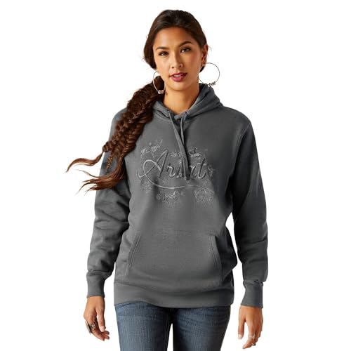 ARIAT Women's Stories Hoodie, Charcoal Heather