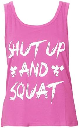 Ruhiku GW Women Tank Tops, Letter Print Crop Vest Top Workout Sleeveless T-Shirt Fitness Yoga Clothes