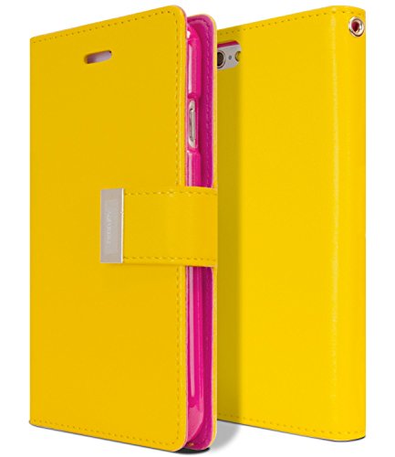 GOOSPERY Rich Diary Soft Synthetic Leather Card / Cash Slot Wallet Case for Apple iPhone 6S / 6 -Yellow
