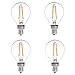 HERO-LED G14-DS-2W-WW27 Dimmable G14 E12 2W Candelabra Style LED Vintage Antique Filament Bulb, 25W Equivalent, Warm White 2700K, 4-Pack