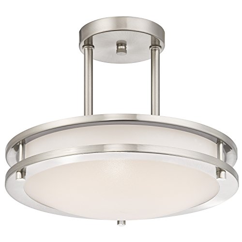 UPC 024034640094, Westinghouse 6400900 Dimmable LED Indoor Semi-Flush Mount Ceiling Fixture, Brushed Nickel Finish