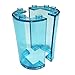 Lego Parts: Cylinder Half 2 x 4 x 5 with 1 x 2 Cutout (Pack of 2 - Transparent Light Blue)