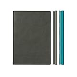 ORIGINAL And Unique Daycraft Signature Duo NOTEBOOK SKETCHBOOK – A5, Half Dotted Pages, Half Lined Pages, Grey/Blue - 8.3