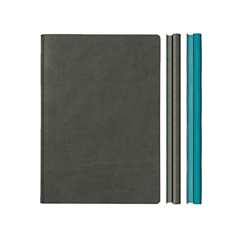 ORIGINAL And Unique Daycraft Signature Duo NOTEBOOK SKETCHBOOK – A5, Half Dotted Pages, Half Lined Pages, Grey/Blue - 8.3