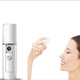 ELINKMALL USB Rechargeable Nano Facial Steamer Mini Handy Nano Face Sprayer Portable Moisturizing Atomization Beauty Device (white)