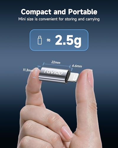 RAVIAD USB C to Lightning Adapter (Pack of 2), Adapter USB C to Lightning 36W Fast Charging for iPhone 14 13 12 11 Pro Max, Pad Pro/Air 5/Mini 6, Pod Nano/Touch, Not for Audio/OTG