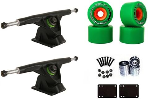 Longboard Reverse Kingpin 9.5" Black Trucks Abec 11 Freerides “Slide” Wheels 66mm 78a Abec 7 and Hardware Skateboard Deck Package