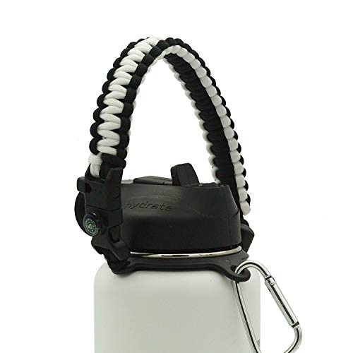 SendCord Paracord Handle for Hydro Flask Wide Mouth Water Bottles - Easy Carrier with Survival-Strap, Safety Ring, and Carabiner - Fits Wide Mouth Bottles 12 oz to 64 oz