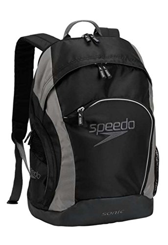 Speedo Sonic Backpack, Black/Darkgull Grey, 25-Liter