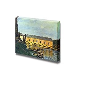 Nacelle of The Pump in Marly by Alfred Sisley - Canvas Print Wall Art Famous Painting Reproduction - 12" x 18"