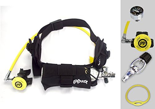 DXDiver Pony Setup with Weigh Integrated Nylon Belt SPG Gauge Regulator Fill Adapter - Spare Secondary Air Scuba Dive Egressor Rapid Dive Entry Rescue Clean Boat Propeller