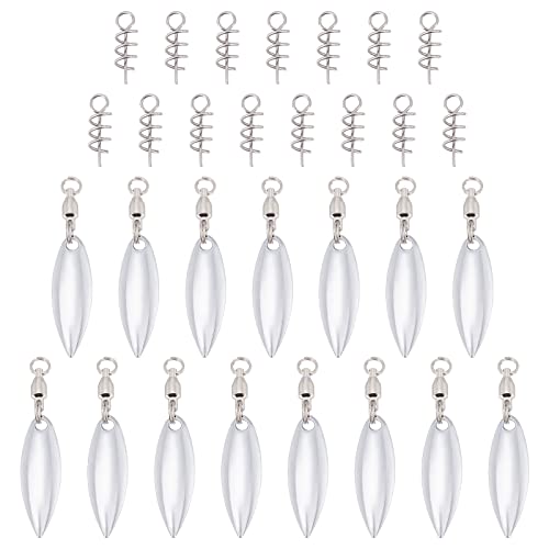 Photo 1 of *ONLY 3* SUPERFINDINGS 3 pcs Fishing Lures Willow or Colorado Blade Stainless Steel Color Spinner Blades Bearing Swivels Tail Spinner Spinnerbait Lure Making Supplies Bass Lures with 15pcs Fishing Spring Pins