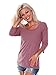Kavio! Women Slub Jersey Scoop Neck 3/4 Sleeve