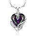 Merthus 925 Sterling Silver Created Mystic Fire Rainbow Topaz Heart Necklace for Women Jewelry Gifts for Wife