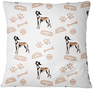 Caiemreo Saluki Dog Bone Bowl Collar Sofa Bed Home Decor Pillow Cover Pillow &amp; Cover Set