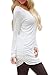 Pink Queen Long Shirts for Women to Wear with Leggings Casual Tunic Top XL White