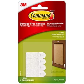 Command Frame Stabilizer Strips, Indoor Use, 4 pairs (8 strips) (17208-ES)