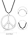 Tatuo Hippie Dressing Accessory Set Hippie Glasses and Peace Sign Necklace (Pink)