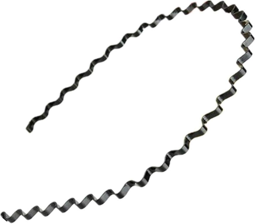 New Wavy Shape Sports Black Hair Hoop Band Headband for Men or for Women (4.7mm)