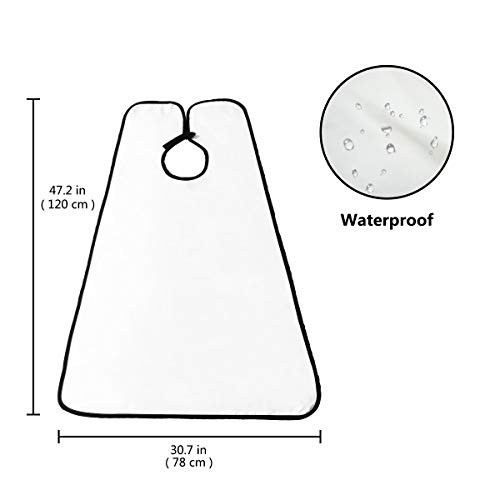Upgrade Beard Apron Cape for Men Shaving and Trimming with Suction Cups Adjustable Neck Straps Hair Clippings Catcher Grooming Beard Apron for Men (White)