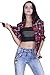 naafii Women's Roll Up Sleeve Plaid Shirt Casual Tops Loose Boyfriend Long Sleeve Blouse Top