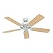 Hunter Fan Company, 53062, 52 inch Studio Series White Ceiling Fan with LED Light Kit and Pull Chain