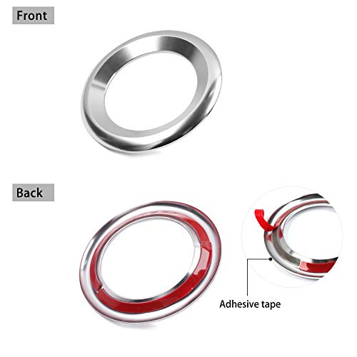 Thenice for 10th Gen Civic A-Pillar Loudspeaker Decorations Circle Rings, Anodized Aluminum Car Door Audio Speaker Trims for Honda Civic 2016 2017 2018 2019 (Silver)